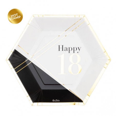 PIATTI ESAGONALI 23cm HAPPY18 8pz