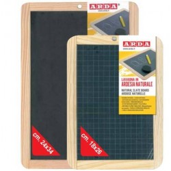 LAVAGNA NERA ARDESIA NATURALE BIFACCIALE 18x26cm C/LEGNO ARDA