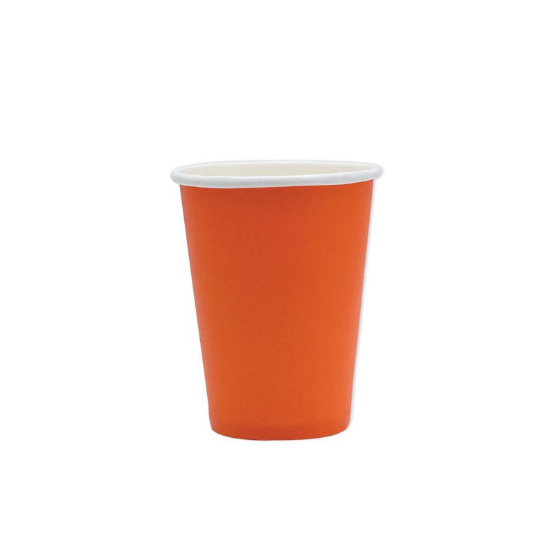 BICCHIERI 200cc ECOLOR BIODEGRADABILI ARANCIO 25pz