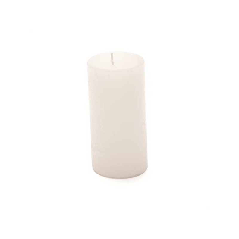 MOCCOLO TONDO CERA BIANCO 10x20cm RUSTICO