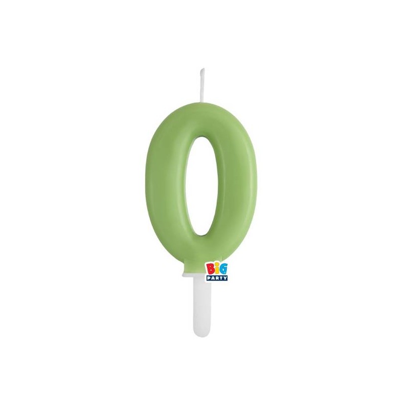 CANDELINA NUMERO 0 TINY PLUMP VERDE OLIVA 7cm