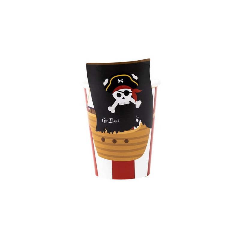 BICCHIERI 250cc SAGOMATI PIRATES 8pz