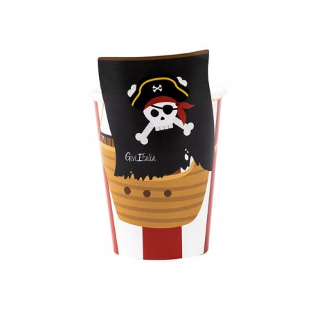 BICCHIERI 250cc SAGOMATI PIRATES 8pz