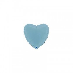 PALLONE MYLAR CUORE 18'' 45cm MAT AZZURRO