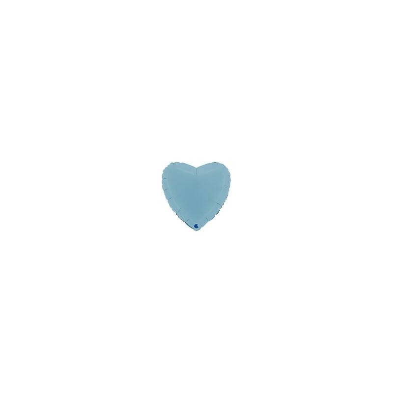 PALLONE MYLAR CUORE 18'' 45cm MAT AZZURRO
