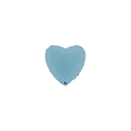 PALLONE MYLAR CUORE 18'' 45cm MAT AZZURRO