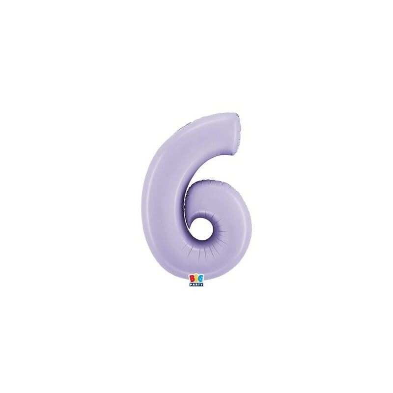 PALLONE NUMERO 6 MYLAR 102cm 40 LILLA