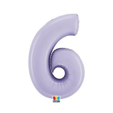 PALLONE NUMERO 6 MYLAR 102cm 40 LILLA