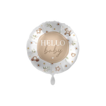 PALLONE MYLAR TONDO 17 45cm HELLO BABY