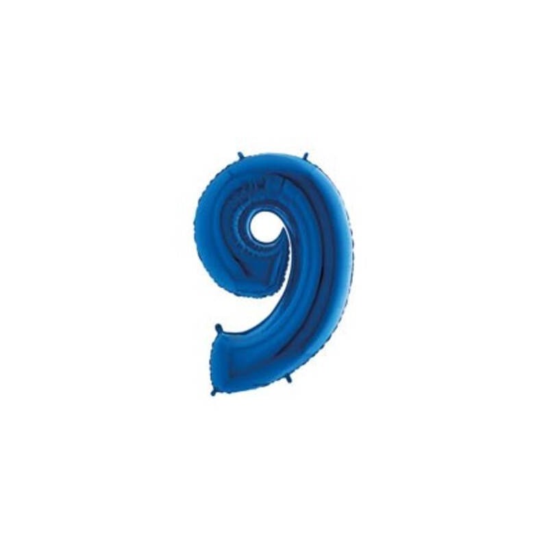 PALLONE NUMERO 9 MYLAR 102cm 40 BLU