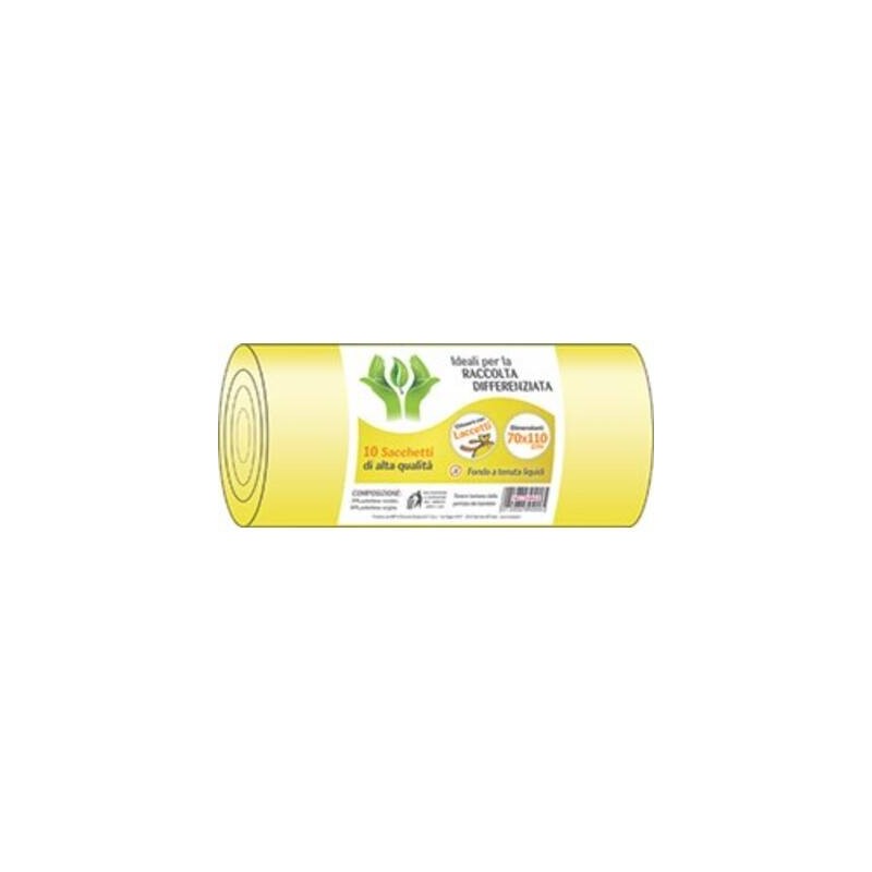 SACCHI NU 70x110cm RACCOLTA DIFFERENZIATA GIALLO 10pz