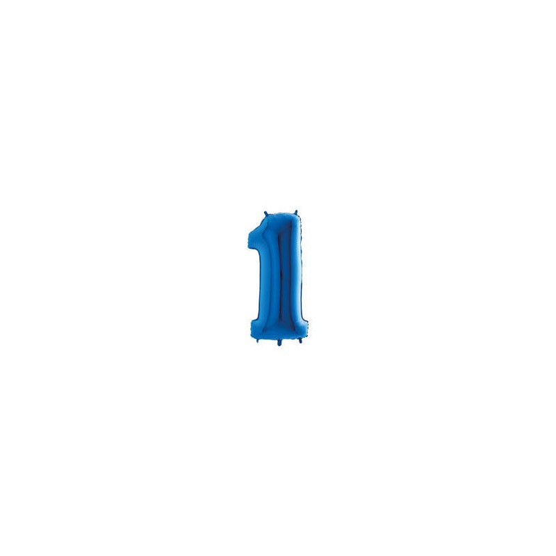 PALLONE NUMERO 1 MYLAR 102cm 40 BLU