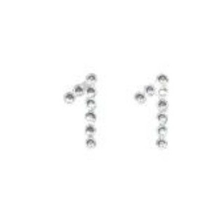 NUMBER 1 DIAMONDS STICKERS 9X12cm 25pz