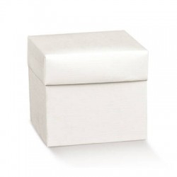 SCATOLA PIEGHEVOLE C/COPERCHIO 10x10x6 FIBRA BIANCO 10pz