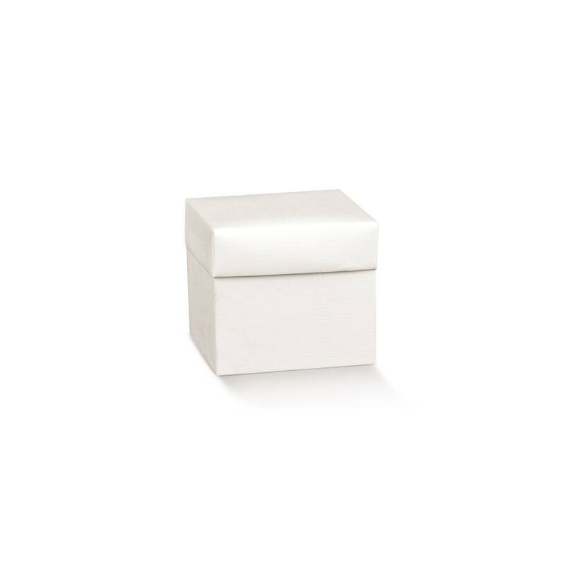SCATOLA PIEGHEVOLE C/COPERCHIO 10x10x6 FIBRA BIANCO 10pz