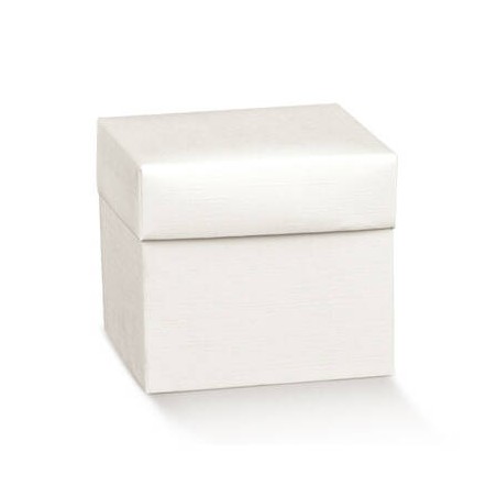 SCATOLA PIEGHEVOLE C/COPERCHIO 10x10x6 FIBRA BIANCO 10pz