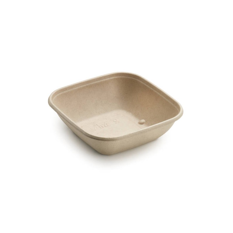 INSALATIERA POLPA QUADRATA 750ml 17x17x5cm BIO COMPOSTABILE 50pz