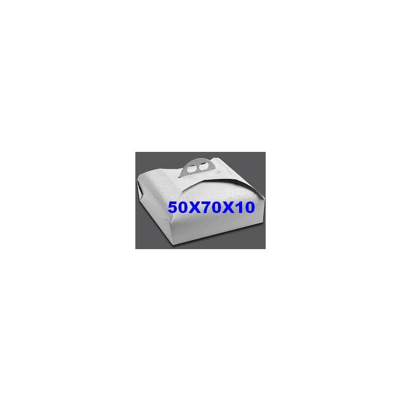 SCATOLA PORTA TORTA RETTANGOLARE 50x70x10cm BIANCO RAMAGE