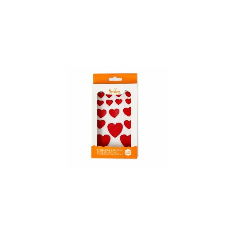 DECORAZIONI IN ZUCCHERO FORMA CUORE 16pz