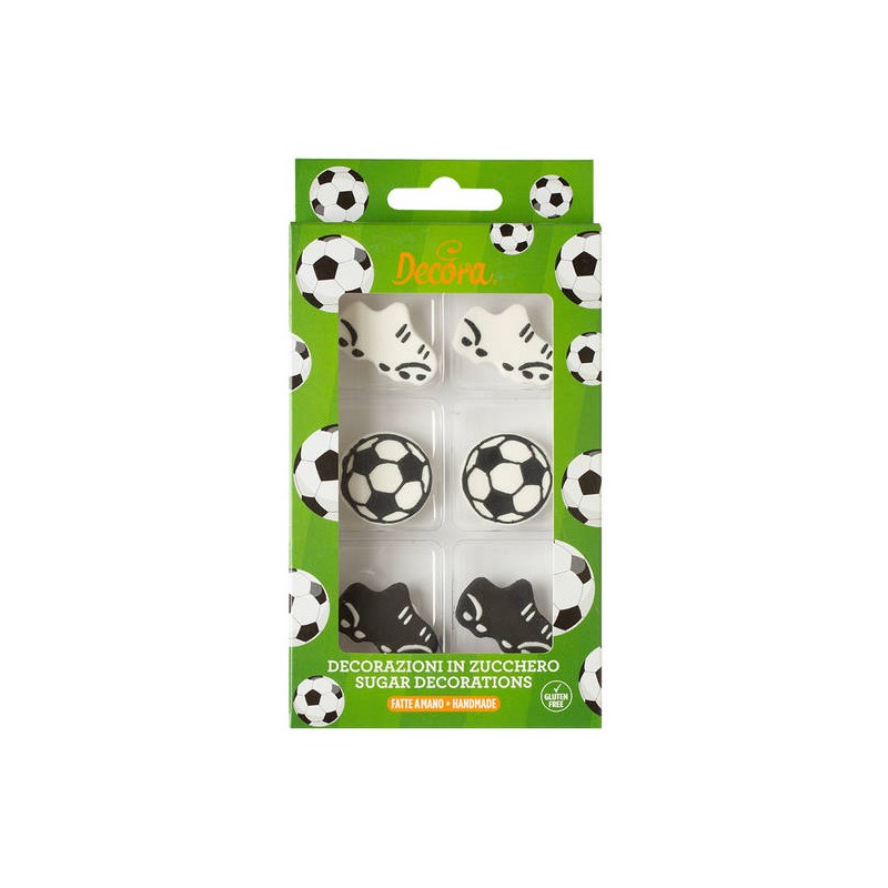 DECORAZIONI IN ZUCCHERO GOAL 6pz DECORA