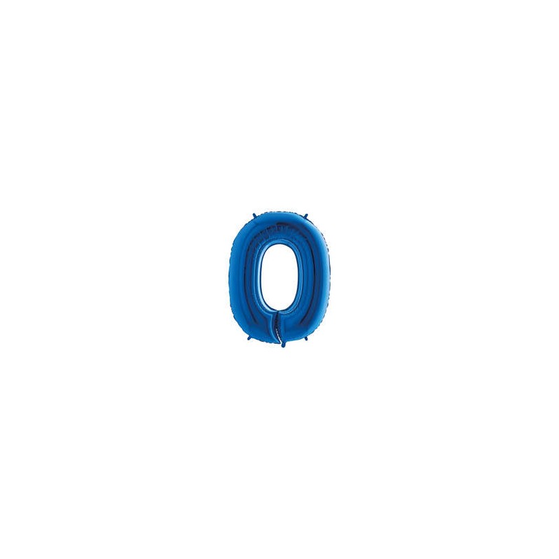 PALLONE NUMERO 0 MYLAR 102cm 40 BLU