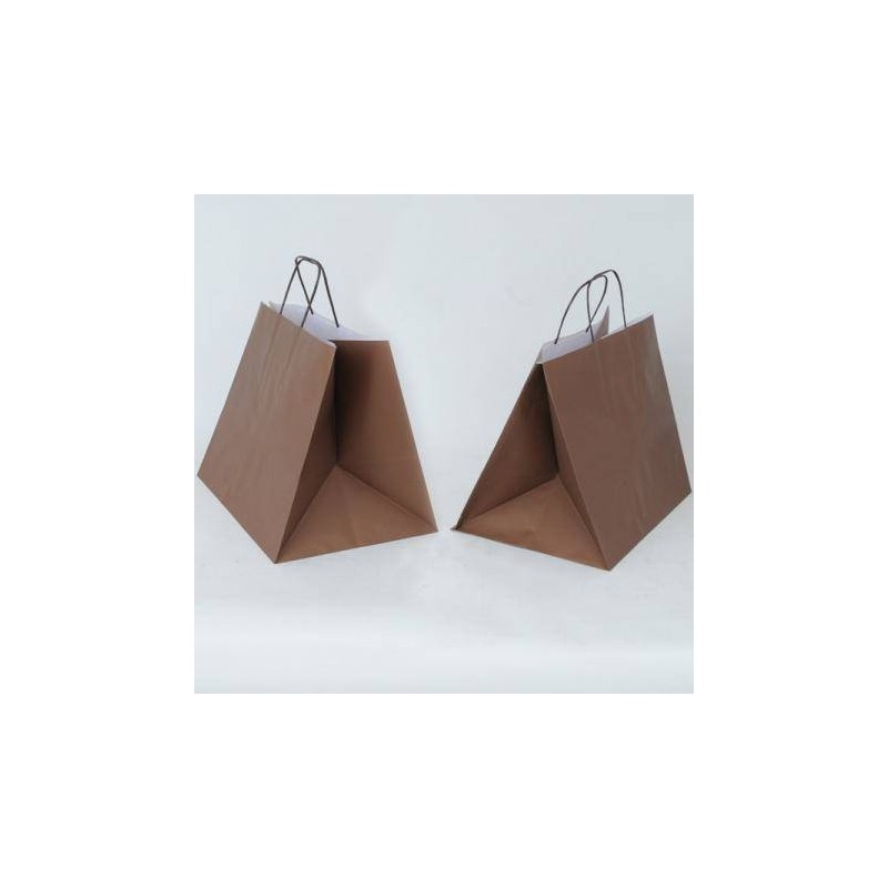 BORSA CARTA BASE QUADRATA MARRONE 25x25x30cm