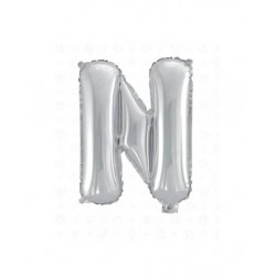 LETTERA N MYLAR SILVER 16 40cm