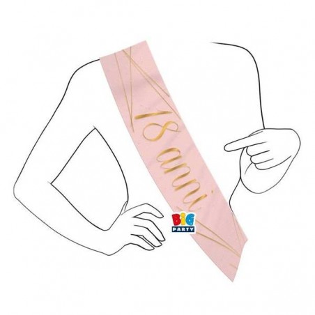 FASCIA METALLIZZATA 18ANNI ROSE