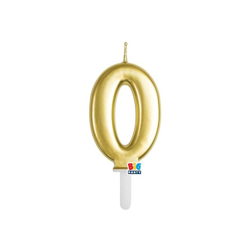 CANDELINA NUMERO 0 TINY PLUMP ORO METAL 7cm