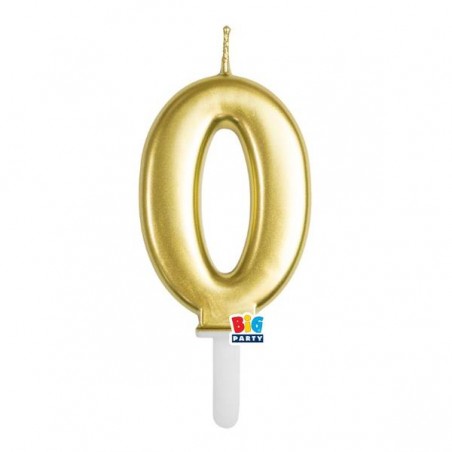 CANDELINA NUMERO 0 TINY PLUMP ORO METAL 7cm