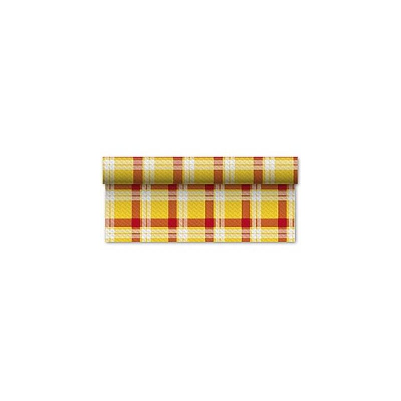 TOVAGLIA ROTOLO CARTA 1x50mt SCOZZESE GIALLO-ROSSO