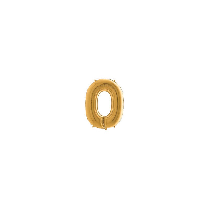 PALLONE NUMERO 0 MYLAR 102cm 40 ORO