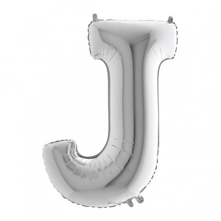 PALLONE MYLAR LETTERA J 40  102cm SILVER