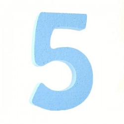 NUMERO POLISTIROLO PASTELLO mm120x90 5 CELESTE