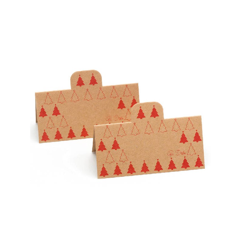TAG SEGNAPOSTO KRAFT RED CHRISTMAS 10X5cm 8pz