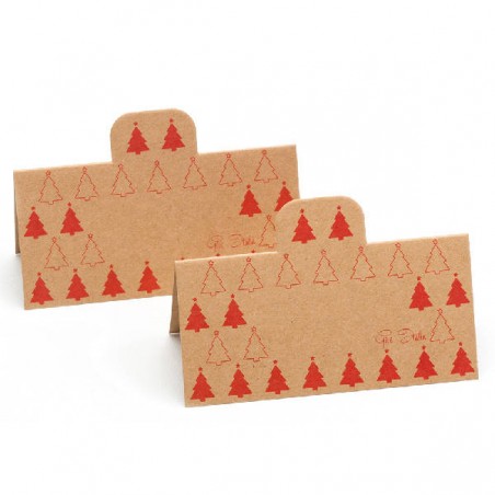TAG SEGNAPOSTO KRAFT RED CHRISTMAS 10X5cm 8pz