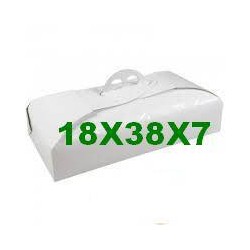 SCATOLA PORTA TORTA RETTANGOLARE 18x38x7 BIANCO RAMAGE