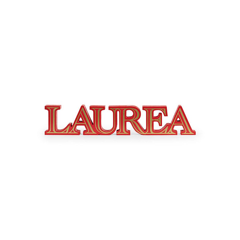 SCRITTA LAUREA ROSSO ORO 62xh12cm #
