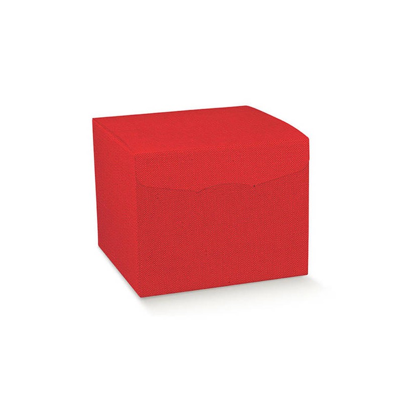 SCATOLA SEGRETO 20x20x18 LINO ROSSO