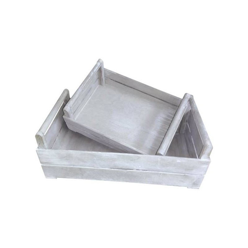 CASSETTA LEGNO GRIGIO ANTICO 50x30x18cm CASL2343 1/2