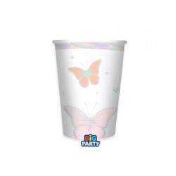 BICCHIERI IN CARTA 250cc BUTTERFLY 6pz