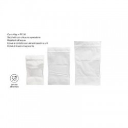 SACCHETTI ZIP PER ALIMENTI CON FINESTRA 13+7x22,5cm 250ml BIANCO 100pz