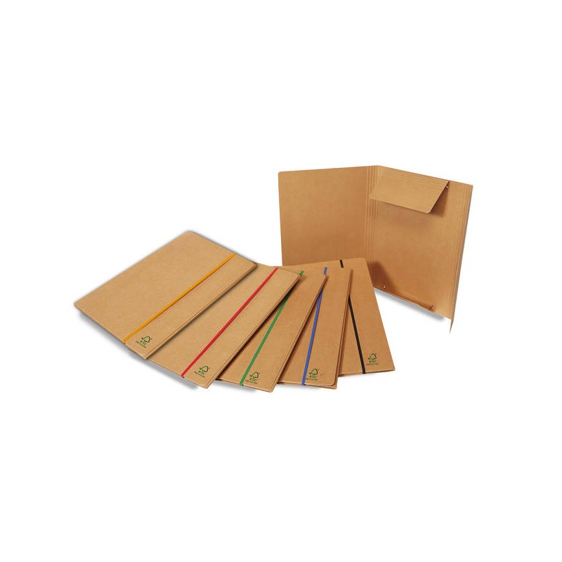 CARTELLINA 3 LEMBI A4 C/ELASTICO PIATTO H.5mm ECO AVANA