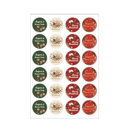 ETICHETTE ADESIVE XMAS BOTANIC ASS. ø3 240pz
