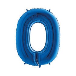PALLONE NUMERO 0 MYLAR 102cm 40 BLU