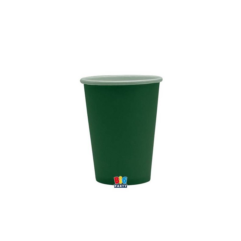 BICCHIERI 200cc ECOLOR BIODEGRADABILI VERDE FORESTA 25pz