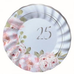 PIATTI DESSERT ø20cm ANNIVERSARIO 25° FLORAL 8pz