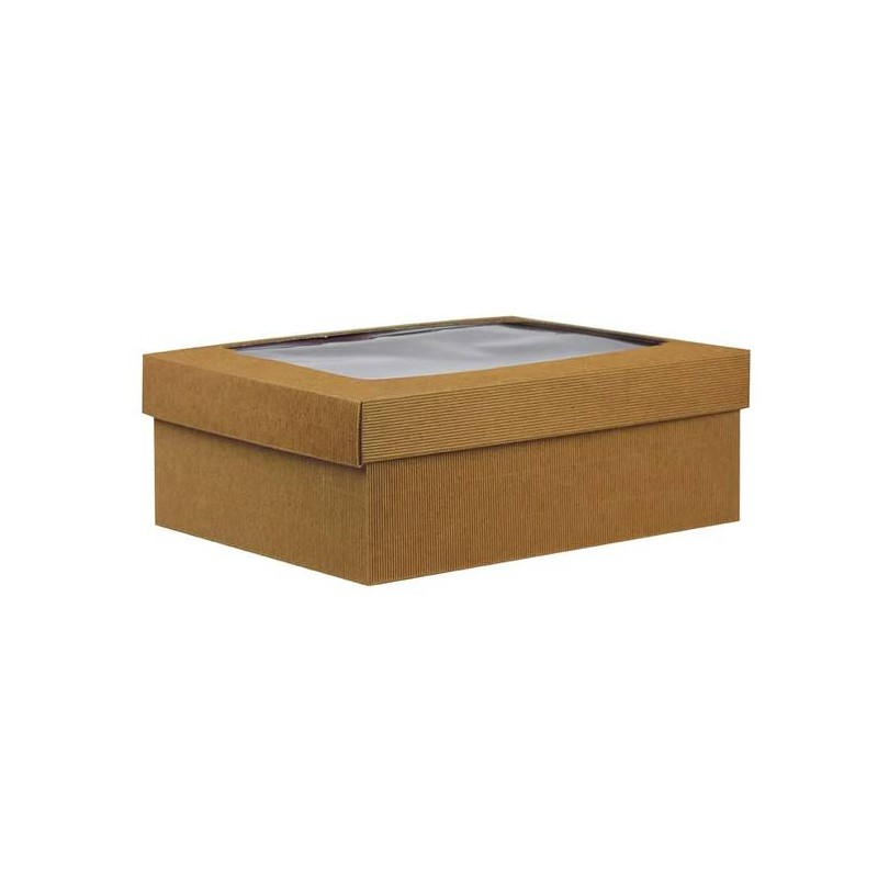 SCATOLA F/COPERCHIO LINEA 1000 38,5x30x14cm ONDA AVANA C/FIN PORT. 6kg