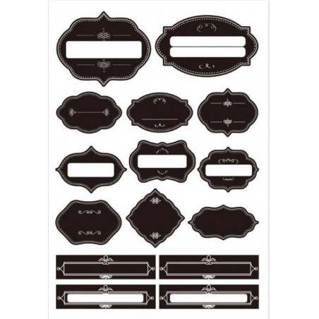 ETICHETTE ADESIVE NERO LAVAGNA SCRIVIBILE 6x4cm 150pz