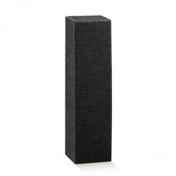 SCATOLA 1 BOTTIGLIA CHAMPAGNE 10x10x34cm SETA NERO